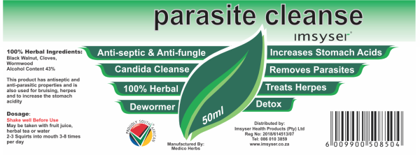 Parasite Cleanse Label