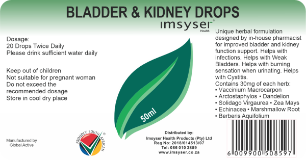 Bladder & Kidney Drops Label