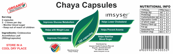 Chaya Capsules Label