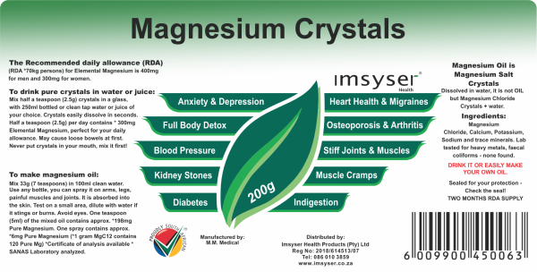 Magnesium Crystals Label