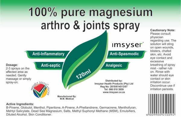 Magnesium Arthro Spray Label