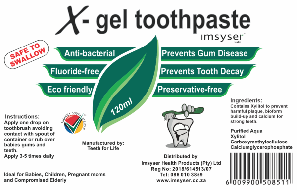 X-Gel Toothpaste Label