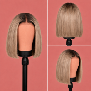 The Glueless 8 inch 5x5 Straight Bob wig